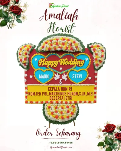 Karangan Papan Bunga Pernikahan di Sananwetan